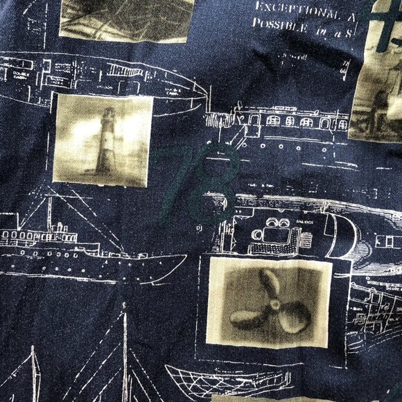 Starts & Stripes Mens Shirt Size XL Long Sleeve Button-Up Nautical Print Retro - Picture 12 of 16